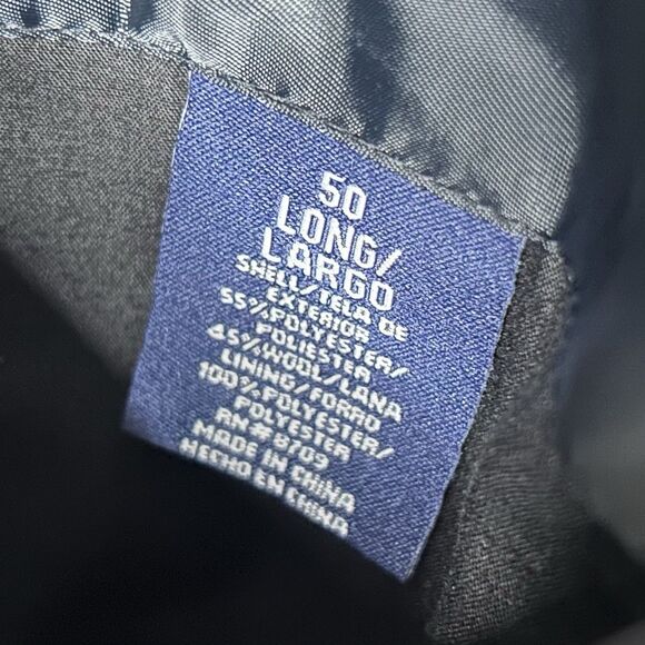 Stafford 50L Blazer Wool Blend Navy Blue Gold Two Button Lined Vented - Picture 4 of 8